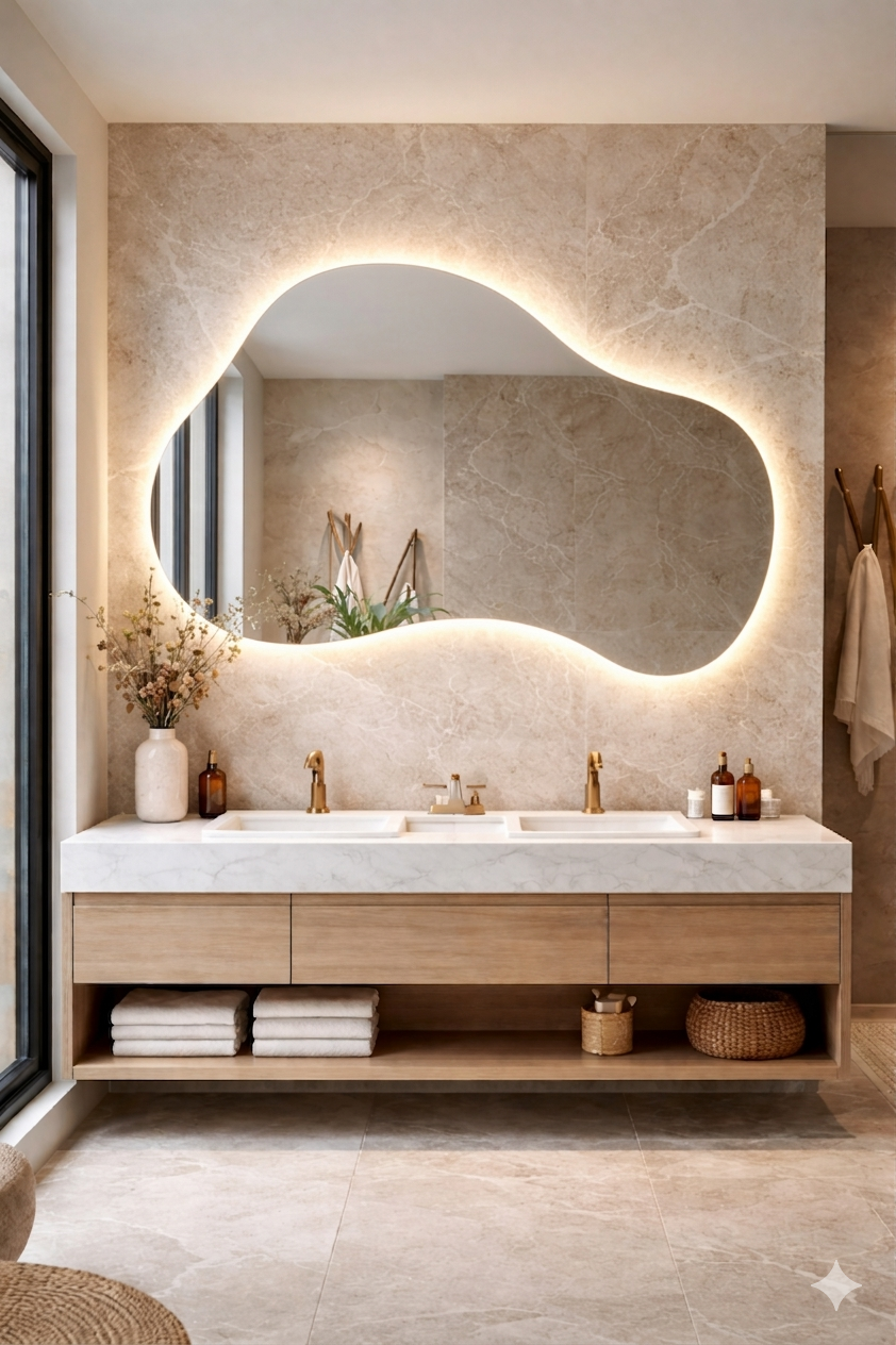 designer shape mirror